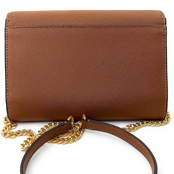 NEW Tory Burch bag 2 straps crossbody camel brown leather gold hardware NWT - Picture 11 of 13